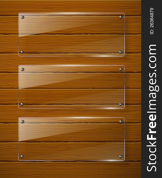 Wooden Texture With Glass Framework