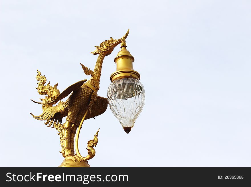 Swan statue on the post hold footpath lighting, Phuket, Thailand. Swan statue on the post hold footpath lighting, Phuket, Thailand