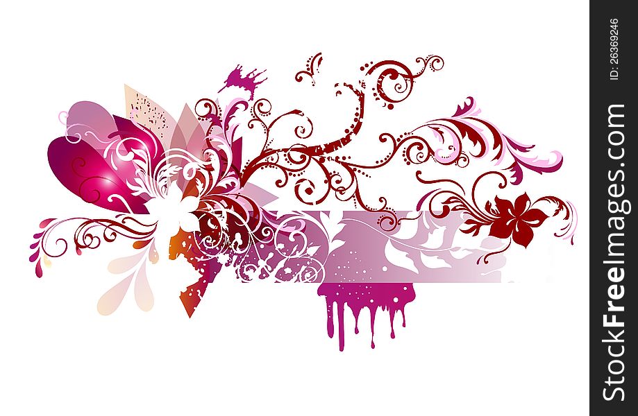 Floral  vector design in pink color