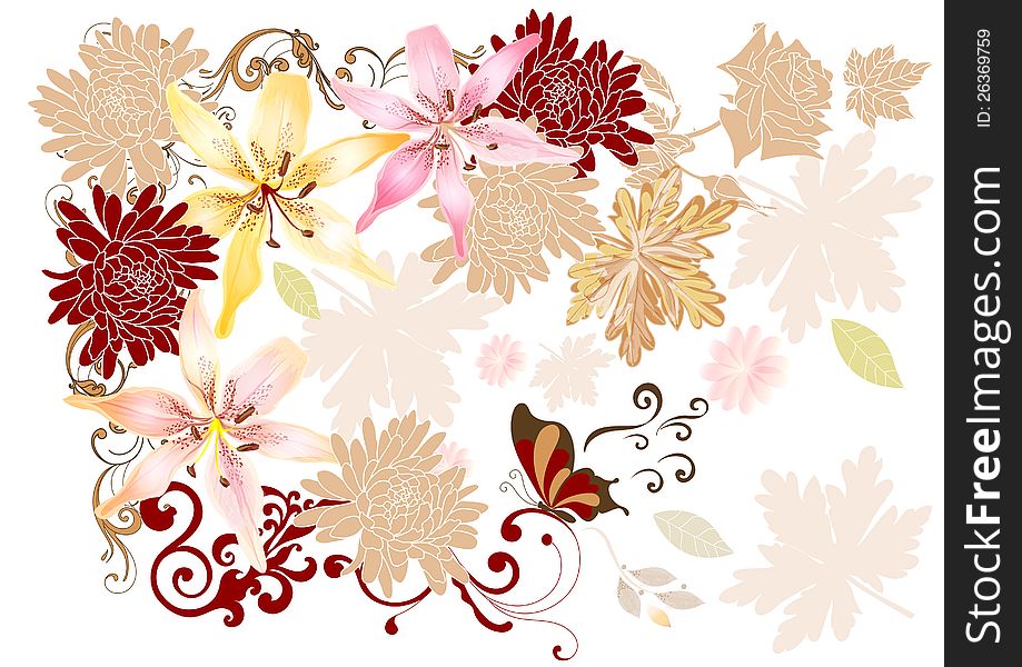 Ornate floral background for your design. Floral vector. Ornate floral background for your design. Floral vector