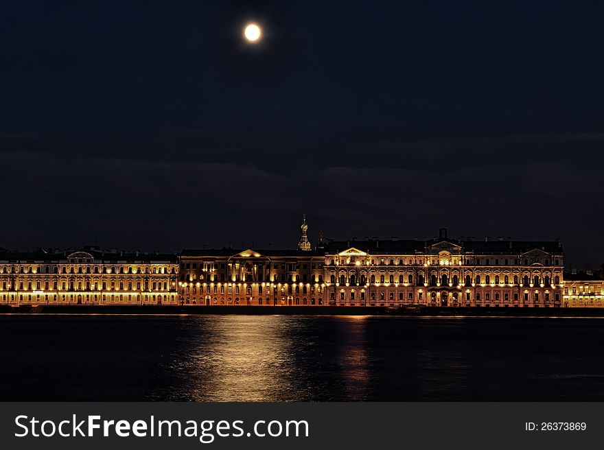 Night quay in Saint Petersburg. Night quay in Saint Petersburg