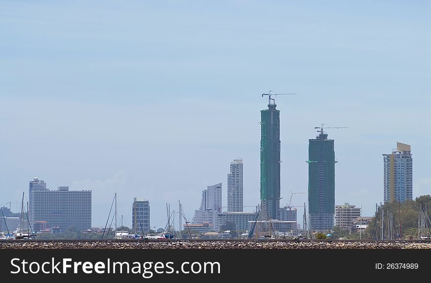 Building under construction at east of thailand