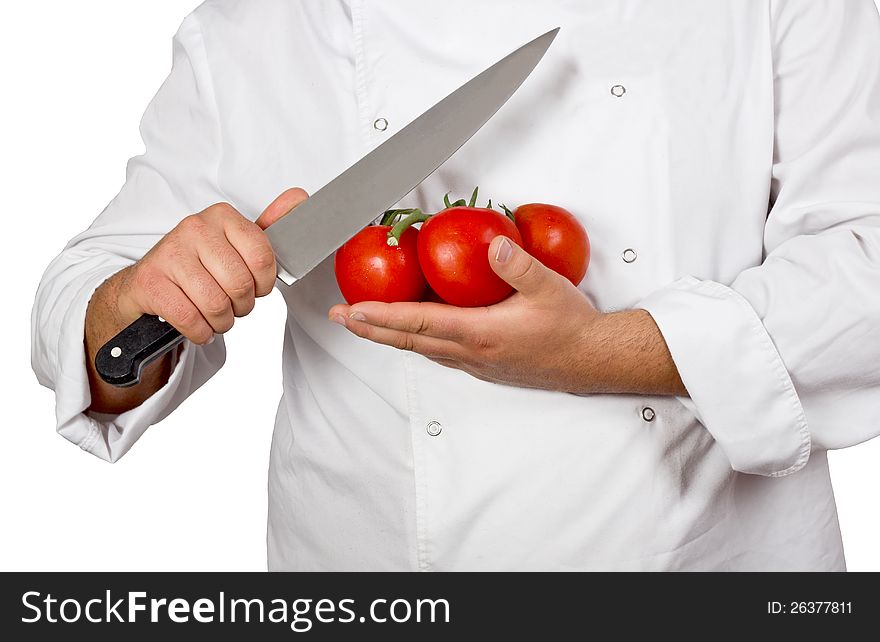Cook with tomatoes and a knife.