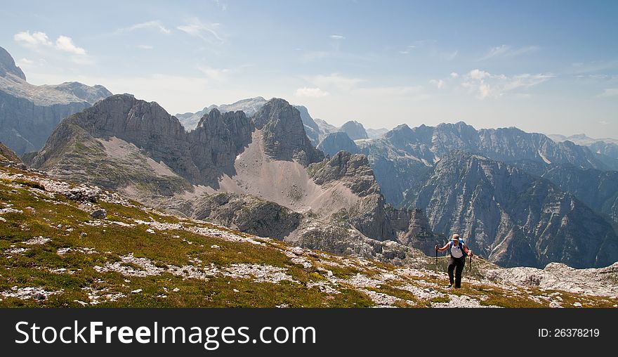 Mountaineer in Julian alps, Slovenia. Mountaineer in Julian alps, Slovenia