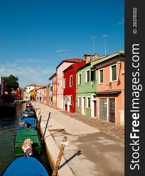 Colorful Street In Burano