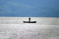 Fisherman In Lake Izabal Stock Photography Fisherman In Lake Izabal Stock Photography