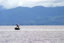 Fisherman In Lake Izabal Stock Photos Fisherman In Lake Izabal Stock Photos