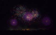 Fireworks In Carcassonne, France Stock Image Fireworks In Carcassonne, France Stock Image