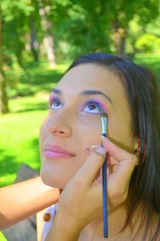 Makeup Session Outside Royalty Free Stock Photos