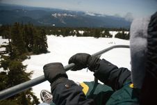 Boy On Ski Lift At MT. Hood Royalty Free Stock Image Boy On Ski Lift At MT. Hood Royalty Free Stock Image