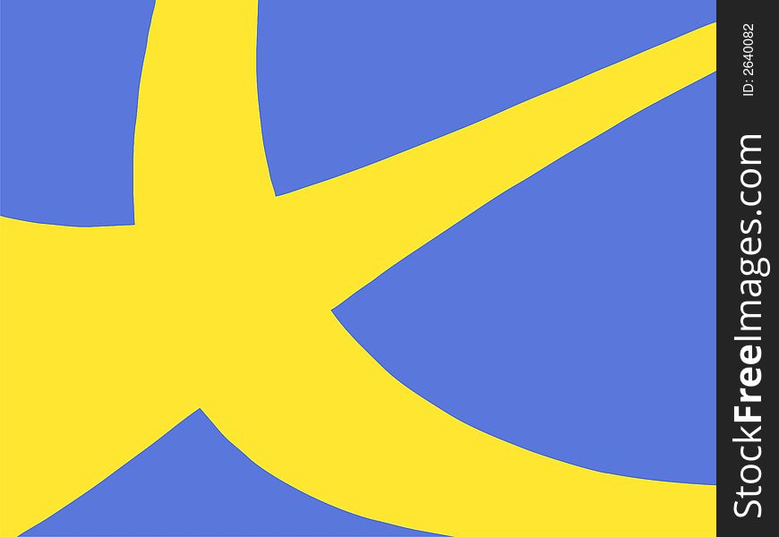 Fractal - flag of Sweden (Europe). Fractal - flag of Sweden (Europe).