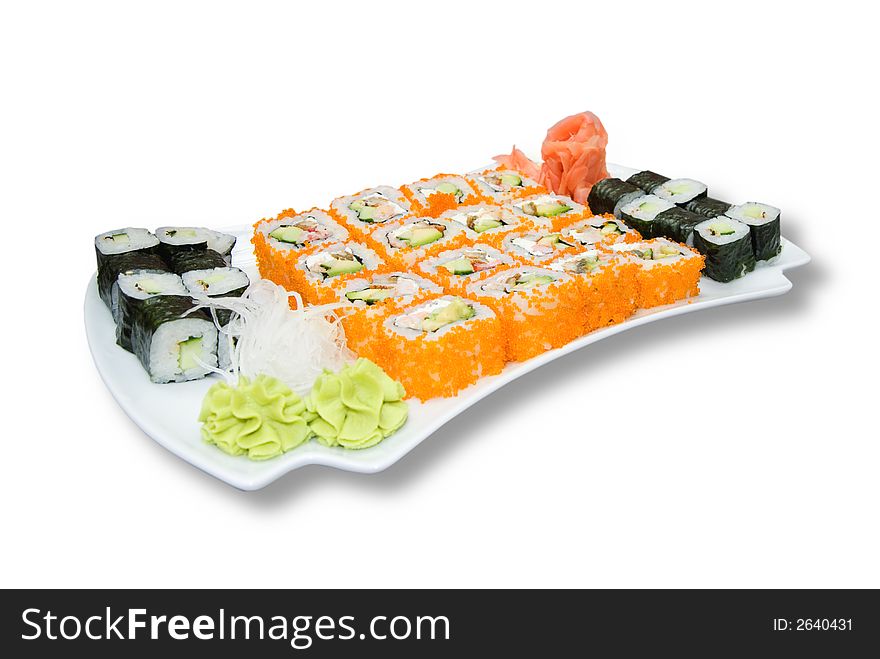 Picture of a Sushi plate isolated on white