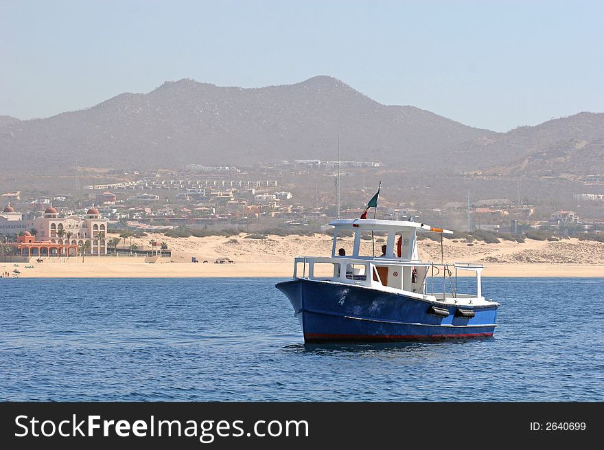 A Mexican ferry boat crossing the bay