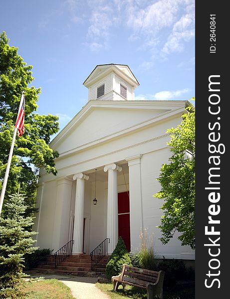 A striking, historic white Methodist church in central New Jersey