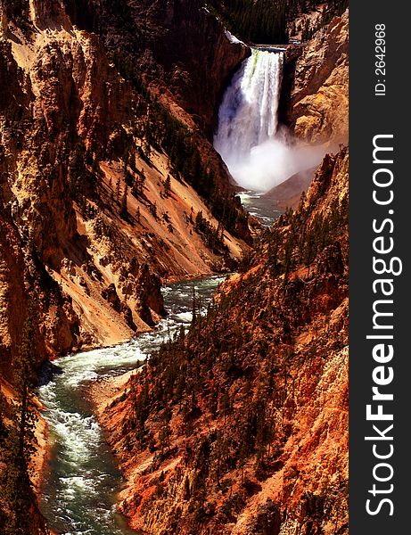 Yellowstone river runs through Yellowstone National Park, Wyoming. Yellowstone river runs through Yellowstone National Park, Wyoming