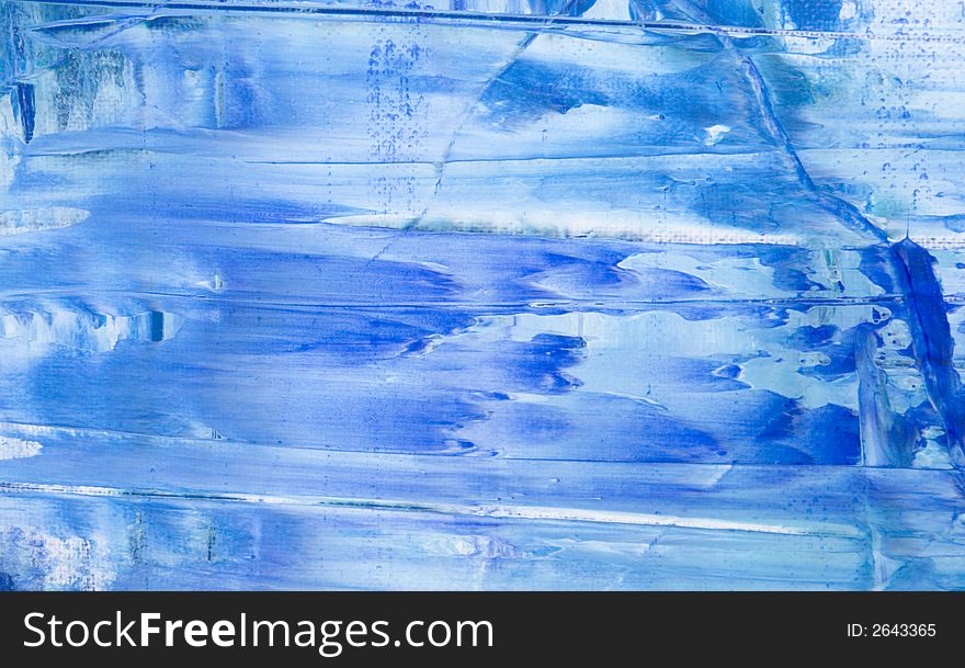 Blue abstract painted background, artwork is created and painted by myself