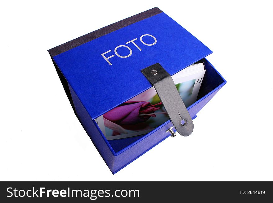 Blue box for foto collections. Blue box for foto collections