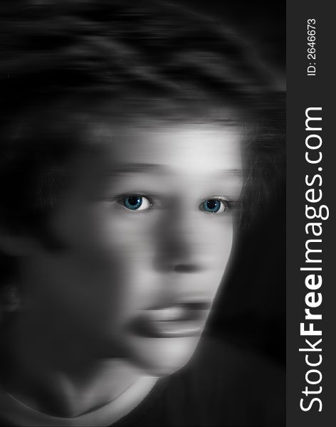 Portrait of a young boy with a moving expression. Portrait of a young boy with a moving expression