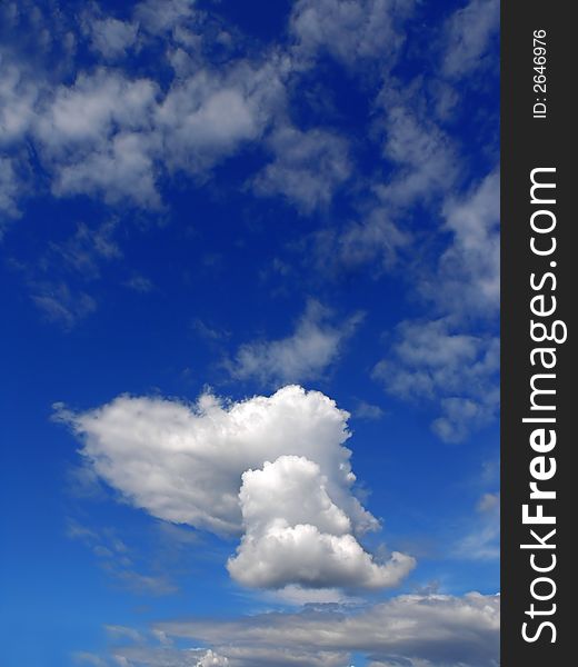 a beautiful sky with fluffy clouds, would make a great background, space for message