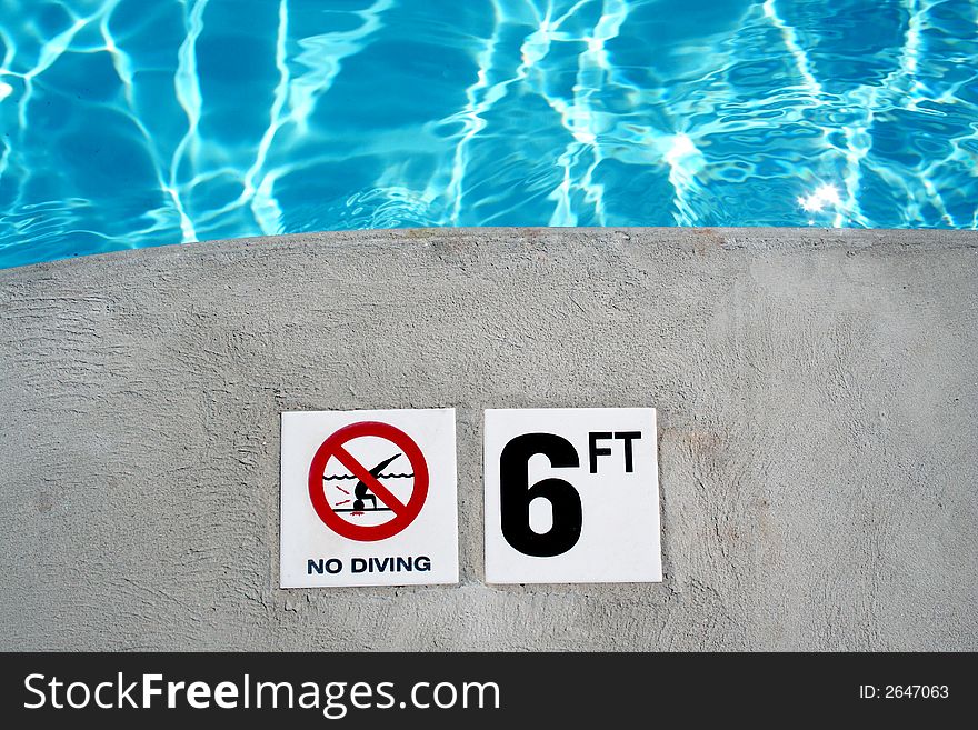 An image of a Swimming pool depth marker