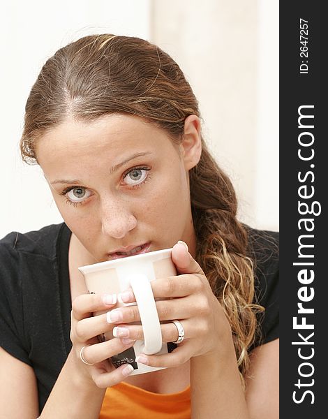 Girl Drinking Coffee