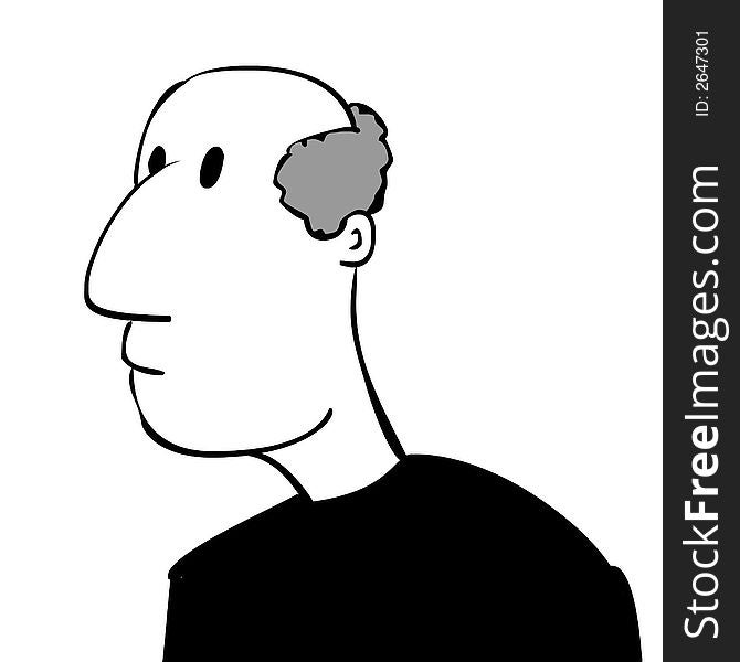 Cartoon image of a bald guy. Cartoon image of a bald guy