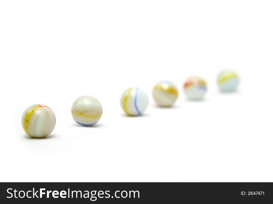 Glass balls in white background