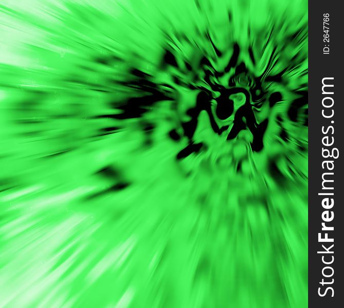 Abstract View - Zooming through and dark Green tunnel. Abstract View - Zooming through and dark Green tunnel