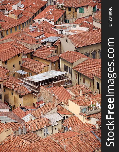 Brick rooftops in Florence, Italy. Brick rooftops in Florence, Italy
