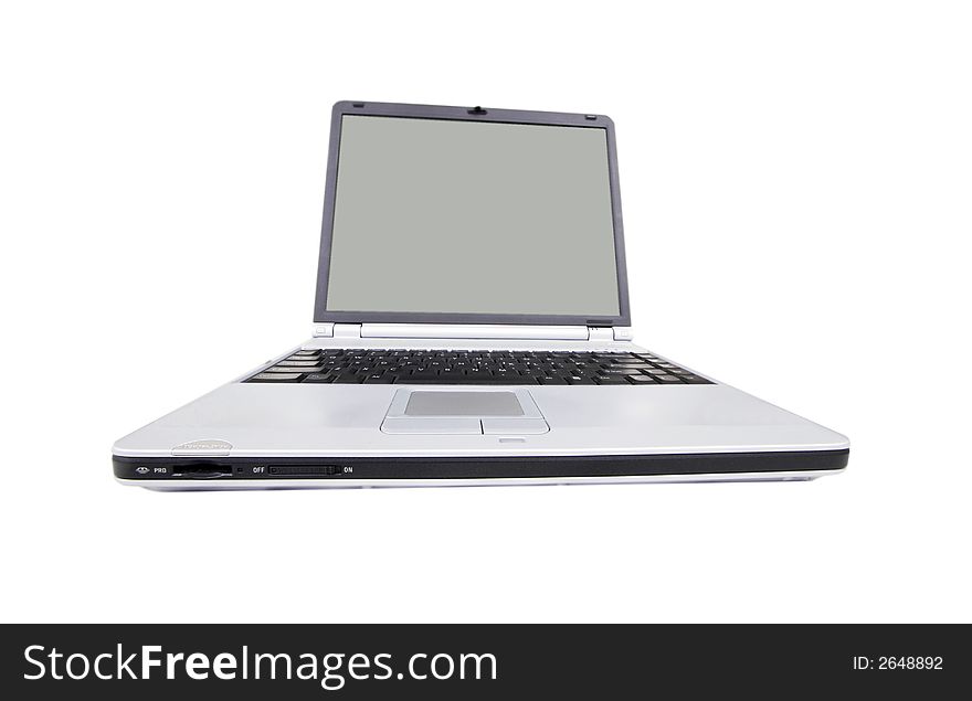 Modern laptop with wide screen on white. Modern laptop with wide screen on white