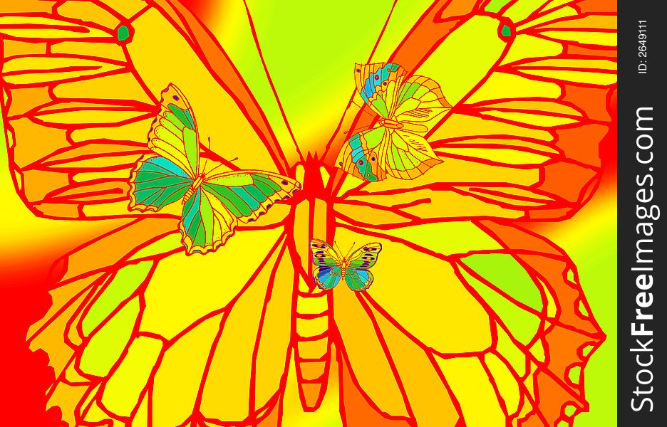 Golden butterfly c.u. with alternative processing. Golden butterfly c.u. with alternative processing.