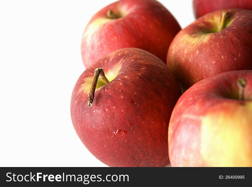 Groups of red apples fresh fruits