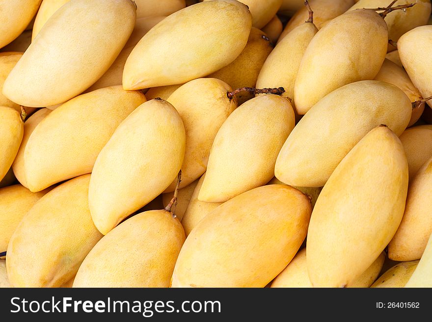 Closeup Mango pile at market