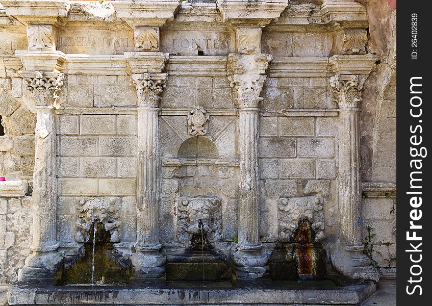 Venetian fountain in Rethymno, Crete