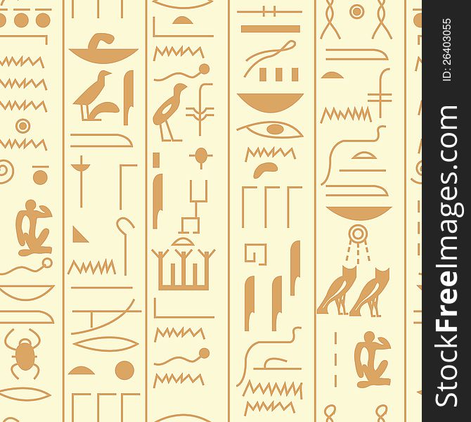 EPS10 file. Seamless hieroglyph over black background. EPS10 file. Seamless hieroglyph over black background