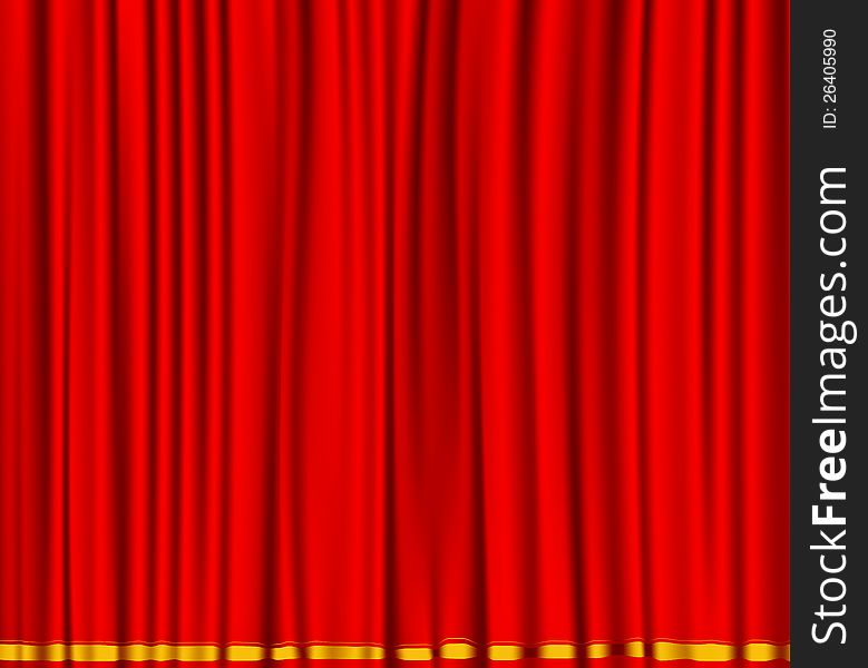 Beautiful red silk curtain scene background