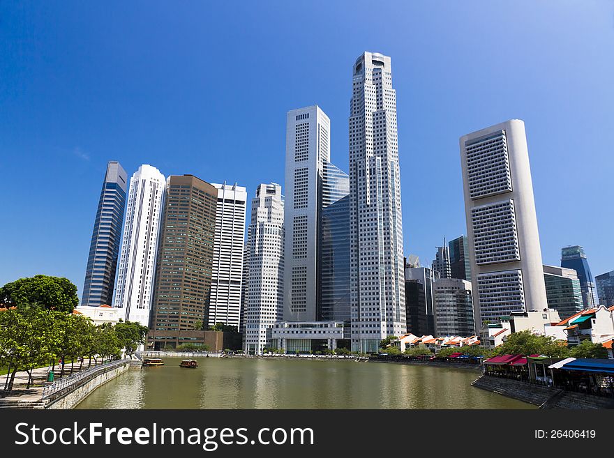 Singapore City Skyline at Marina Bay