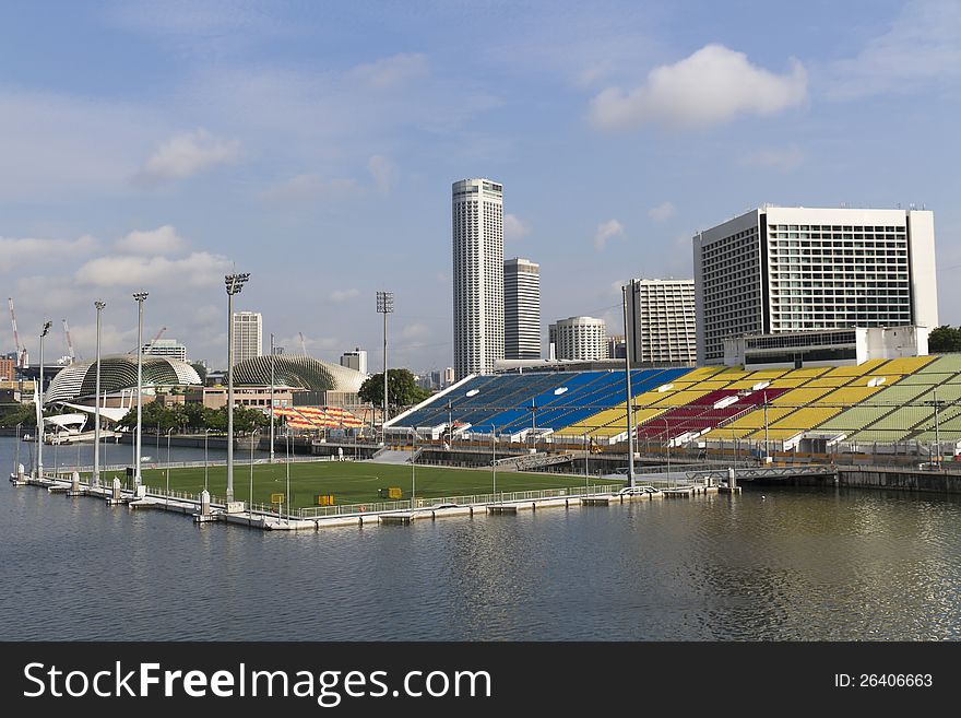 Floating Soccer Field at Marina bay Singapore. Floating Soccer Field at Marina bay Singapore