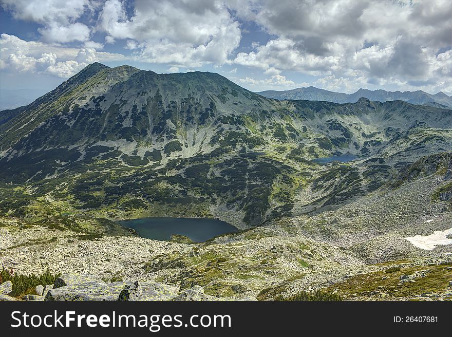 A beautiful high mountain landscape from Pirin mountain in Bulgaria. A beautiful high mountain landscape from Pirin mountain in Bulgaria