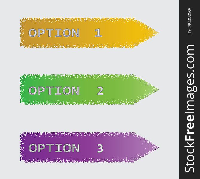 Vector set of colored ribbons for different sample options