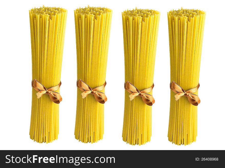 Spaghetti italian pasta over white background