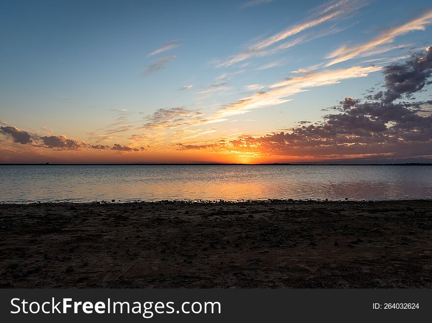 Sunset At Ray Roberts Lake State Park In Texas