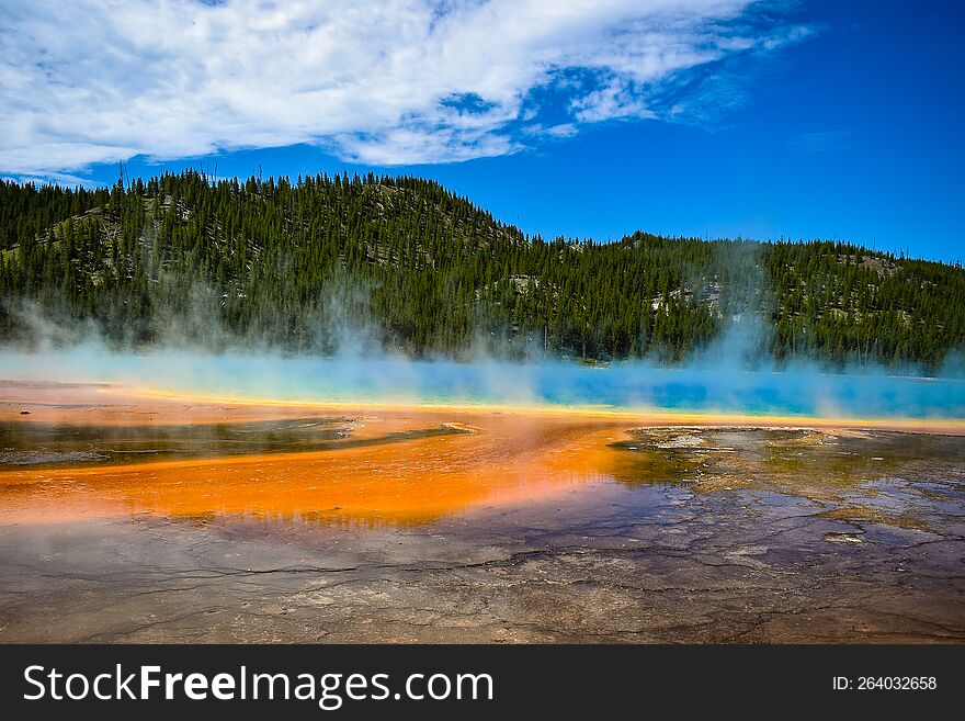 Grand Prismatic Spring At Yellowstone National Park