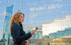 Businesswoman Talking On Mobile Phone Royalty Free Stock Image Businesswoman Talking On Mobile Phone Royalty Free Stock Image