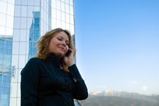 Businesswoman Talking On Mobile Phone Royalty Free Stock Photography Businesswoman Talking On Mobile Phone Royalty Free Stock Photography