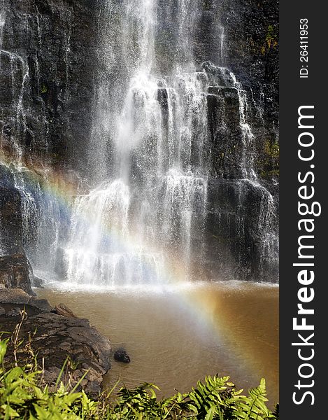 Rainbow over the Tad Yeung Waterfall in Pakxong, Laos