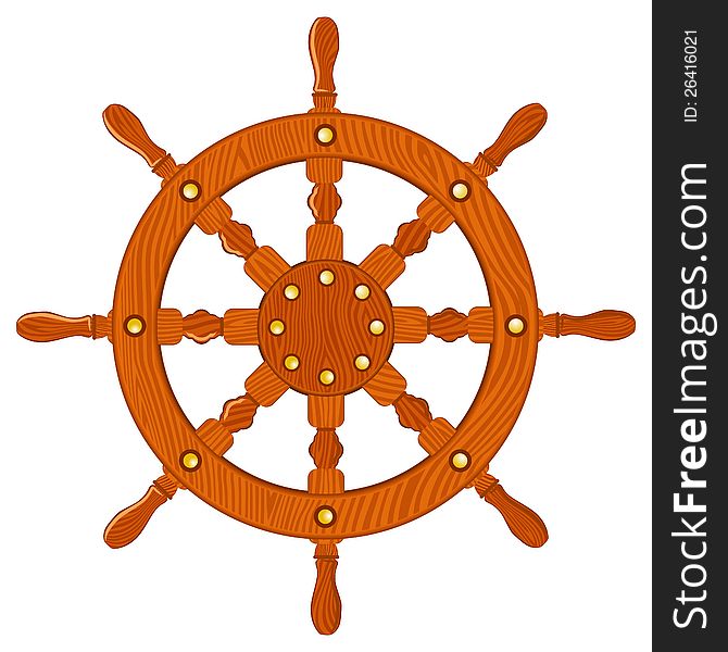 Ship navy wheel isolated