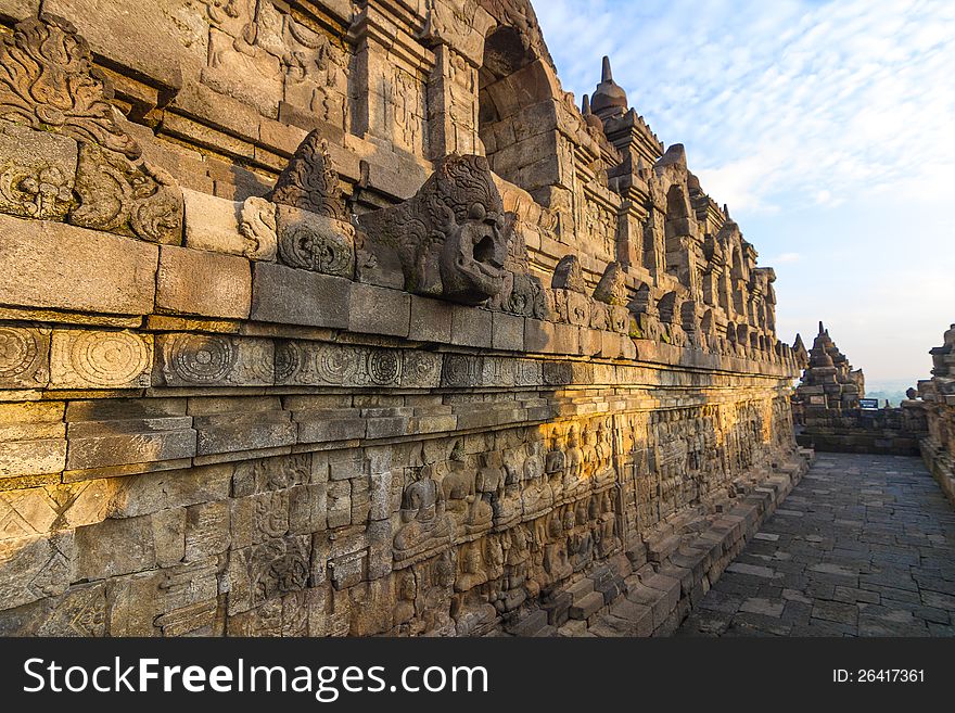 Borobudur temple corridors