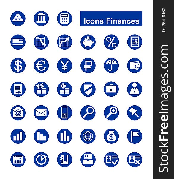 Icons to indicate the banking and financial transactions. Icons to indicate the banking and financial transactions