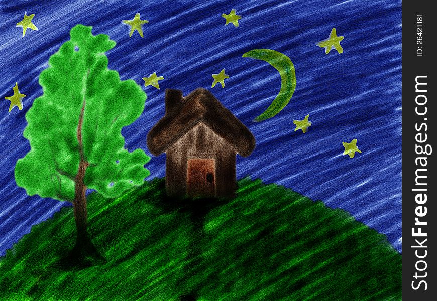 Children S Paint House At Night